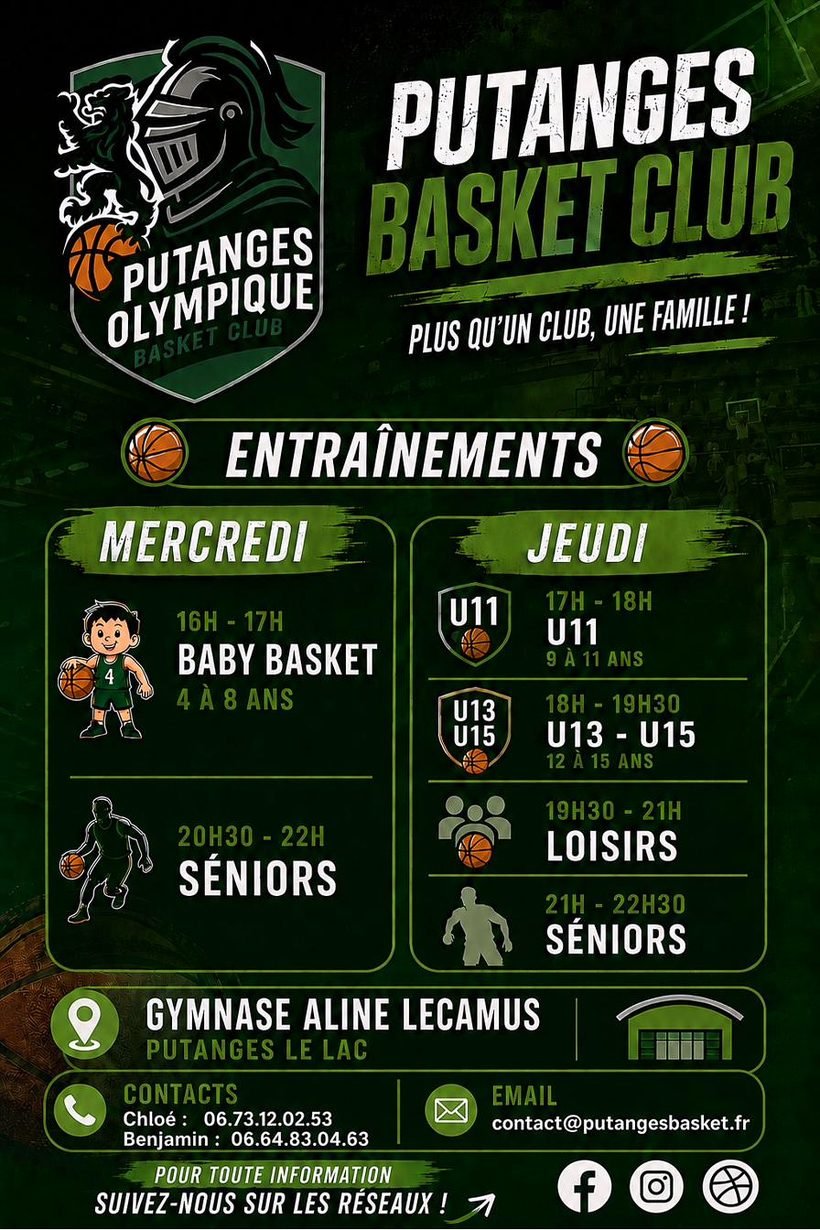 Affiche des entraînements du POBC