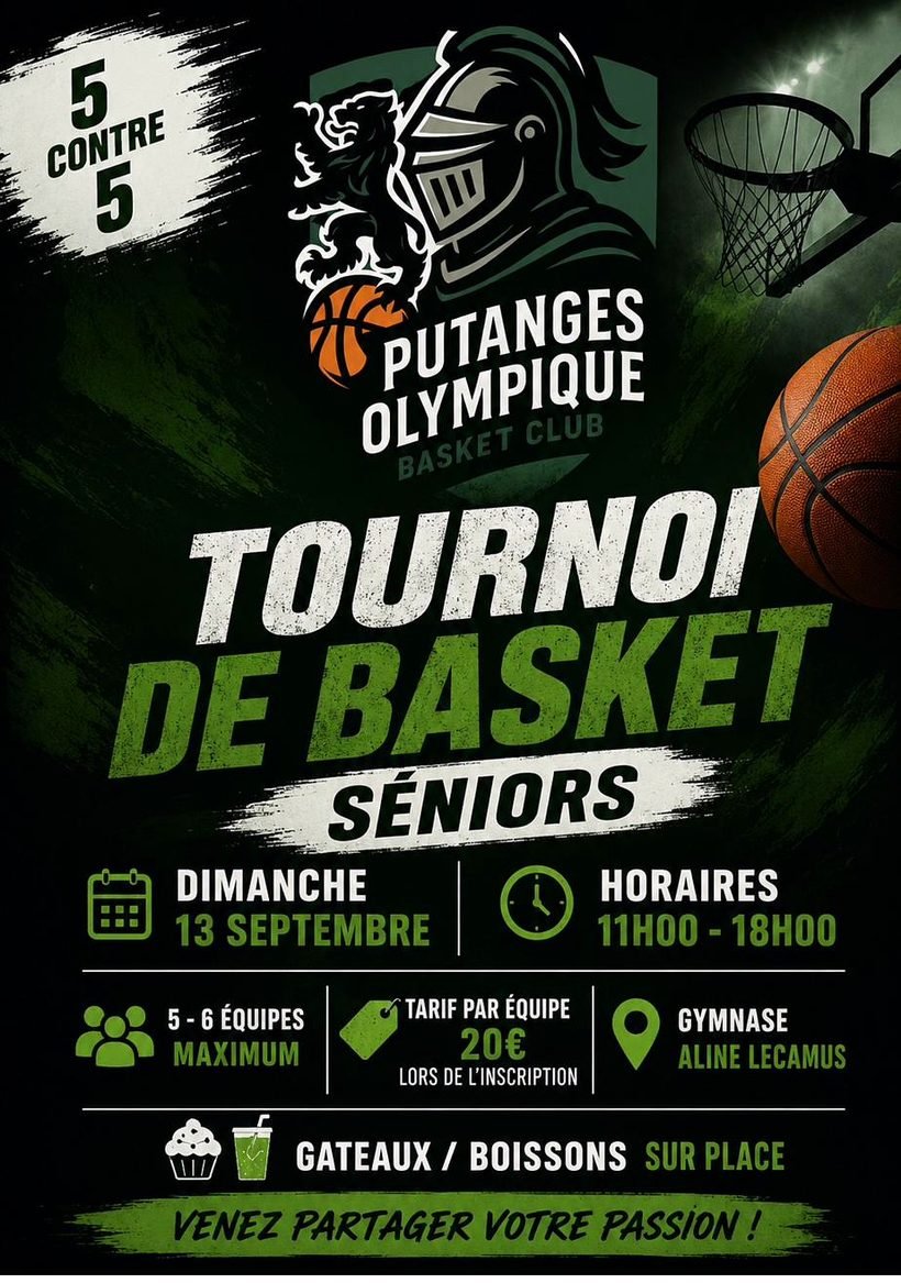 Affiche du tournoi de basket séniors du POBC